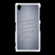 Coque Sony Xpéria Z1 Tentation Bleu Citation Oscar Wilde