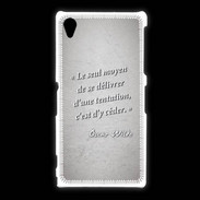 Coque Sony Xpéria Z1 Tentation Gris Citation Oscar Wilde