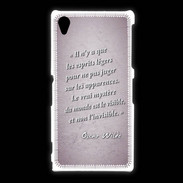 Coque Sony Xpéria Z1 Esprits légers Rose Citation Oscar Wilde