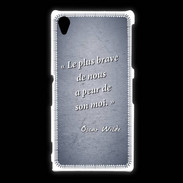 Coque Sony Xpéria Z1 Brave Bleu Citation Oscar Wilde