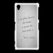 Coque Sony Xpéria Z1 Brave Gris Citation Oscar Wilde