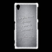 Coque Sony Xpéria Z1 Brave Noir Citation Oscar Wilde