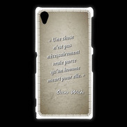 Coque Sony Xpéria Z1 Chose vraie Sepia Citation Oscar Wilde