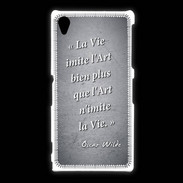 Coque Sony Xpéria Z1 Vie art Noir Citation Oscar Wilde