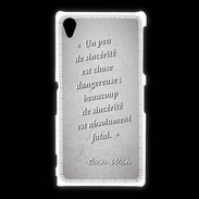 Coque Sony Xpéria Z1 Sincérité fatale Gris Citation Oscar Wilde
