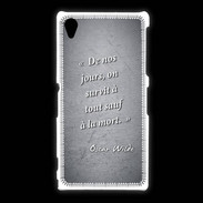 Coque Sony Xpéria Z1 Survie mort Noir Citation Oscar Wilde