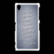 Coque Sony Xpéria Z1 Ame nait Bleu Citation Oscar Wilde