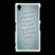 Coque Sony Xpéria Z1 Ame nait Turquoise Citation Oscar Wilde