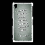 Coque Sony Xpéria Z1 Ame nait Vert Citation Oscar Wilde