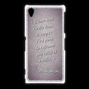 Coque Sony Xpéria Z1 Ame nait Violet Citation Oscar Wilde