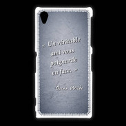 Coque Sony Xpéria Z1 Ami poignardée Bleu Citation Oscar Wilde