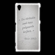 Coque Sony Xpéria Z1 Ami poignardée Gris Citation Oscar Wilde