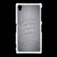 Coque Sony Xpéria Z1 Ami poignardée Noir Citation Oscar Wilde