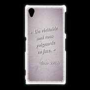 Coque Sony Xpéria Z1 Ami poignardée Rose Citation Oscar Wilde