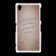 Coque Sony Xpéria Z1 Ami poignardée Rouge Citation Oscar Wilde