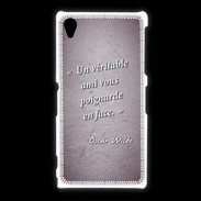 Coque Sony Xpéria Z1 Ami poignardée Violet Citation Oscar Wilde