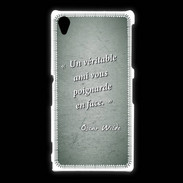 Coque Sony Xpéria Z1 Ami poignardée Vert Citation Oscar Wilde