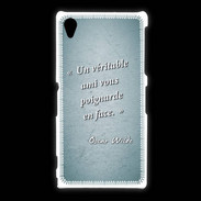 Coque Sony Xpéria Z1 Ami poignardée Turquoise Citation Oscar Wilde