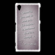 Coque Sony Xpéria Z1 Avis gens violet Citation Oscar Wilde