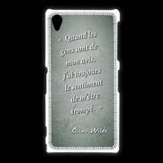 Coque Sony Xpéria Z1 Avis gens Vert Citation Oscar Wilde