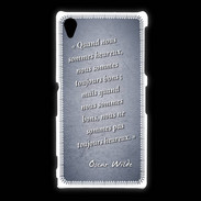 Coque Sony Xpéria Z1 Bons heureux Bleu Citation Oscar Wilde