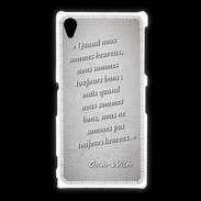 Coque Sony Xpéria Z1 Bons heureux Gris Citation Oscar Wilde