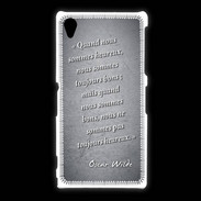 Coque Sony Xpéria Z1 Bons heureux Noir Citation Oscar Wilde