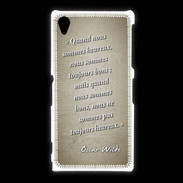 Coque Sony Xpéria Z1 Bons heureux Sepia Citation Oscar Wilde