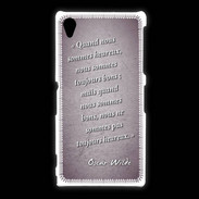 Coque Sony Xpéria Z1 Bons heureux Violet Citation Oscar Wilde