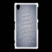 Coque Sony Xpéria Z1 Cartes gagnantes Bleu Citation Oscar Wilde