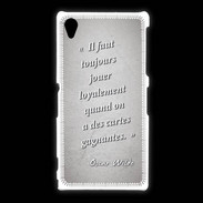 Coque Sony Xpéria Z1 Cartes gagnantes Gris Citation Oscar Wilde