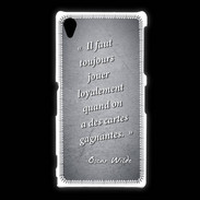 Coque Sony Xpéria Z1 Cartes gagnantes Noir Citation Oscar Wilde