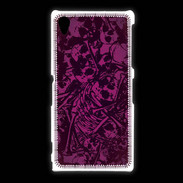 Coque Sony Xpéria Z1 Skull and bones Rose