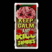 Coque Sony Xpéria Z1 Keep Calm and Kill Zombies Cervelle