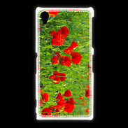 Coque Sony Xpéria Z1 DP champs de coquelicots