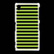 Coque Sony Xpéria Z1 rayures noires et vertes