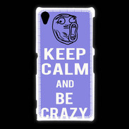 Coque Sony Xpéria Z1 Keep calm Be Crazy Bleu