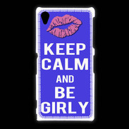 Coque Sony Xpéria Z1 Keep Calm Girly Bleu