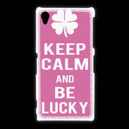 Coque Sony Xpéria Z1 Keep Calm Be Lucky Rose