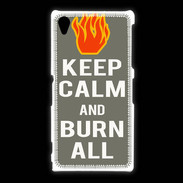 Coque Sony Xpéria Z1 Keep Calm Burn Gris