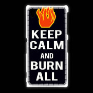 Coque Sony Xpéria Z1 Keep Calm Burn Noir