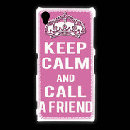 Coque Sony Xpéria Z1 Keep Calm Call Rose