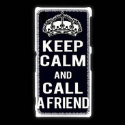 Coque Sony Xpéria Z1 Keep Calm Call friend Noir