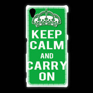 Coque Sony Xpéria Z1 Keep Calm Carry on Vert