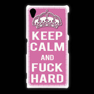 Coque Sony Xpéria Z1 Keep Calm Fuck hard Rose