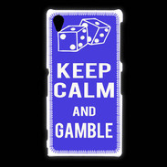 Coque Sony Xpéria Z1 Keep Calm Gamble Bleu