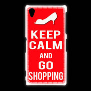 Coque Sony Xpéria Z1 Keep Calm Go Shopping Rouge
