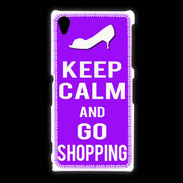 Coque Sony Xpéria Z1 Keep Calm Go Shopping Violet