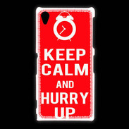Coque Sony Xpéria Z1 Keep Calm Hurry up Rouge