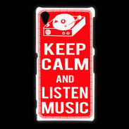 Coque Sony Xpéria Z1 Keep Calm Listen music Rouge